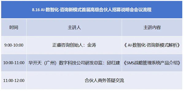 AI·數(shù)智化·咨詢新模式首屆高級(jí)合伙人招募說明會(huì)震撼來襲！
