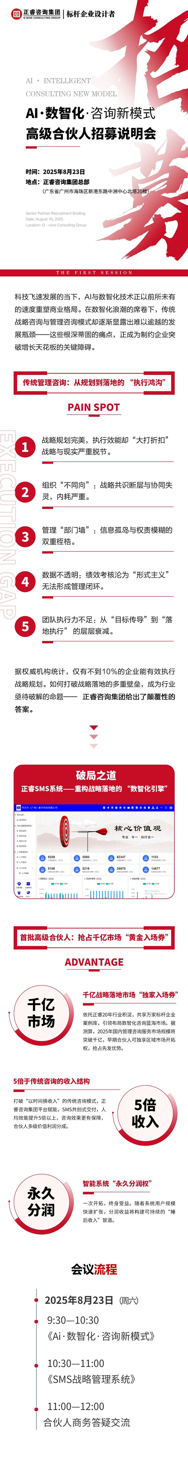 正睿咨詢集團(tuán)AI數(shù)智化咨詢新模式首屆高級合伙人招募說明會